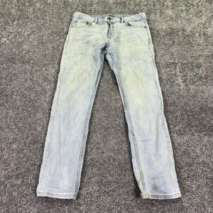 Obey Juvee Jeans Mens 34x30 Blue Slim Straight Denim Light Wash Casual City